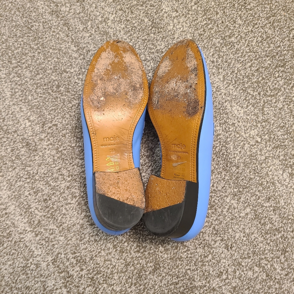 Maje Blue Leather Loafers - Picture 6 of 6